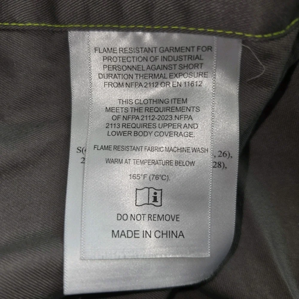 Bocomal Flame Resistant FR Work Shirt Men's XL Charcoal Gray Hi-Vis CAT 2